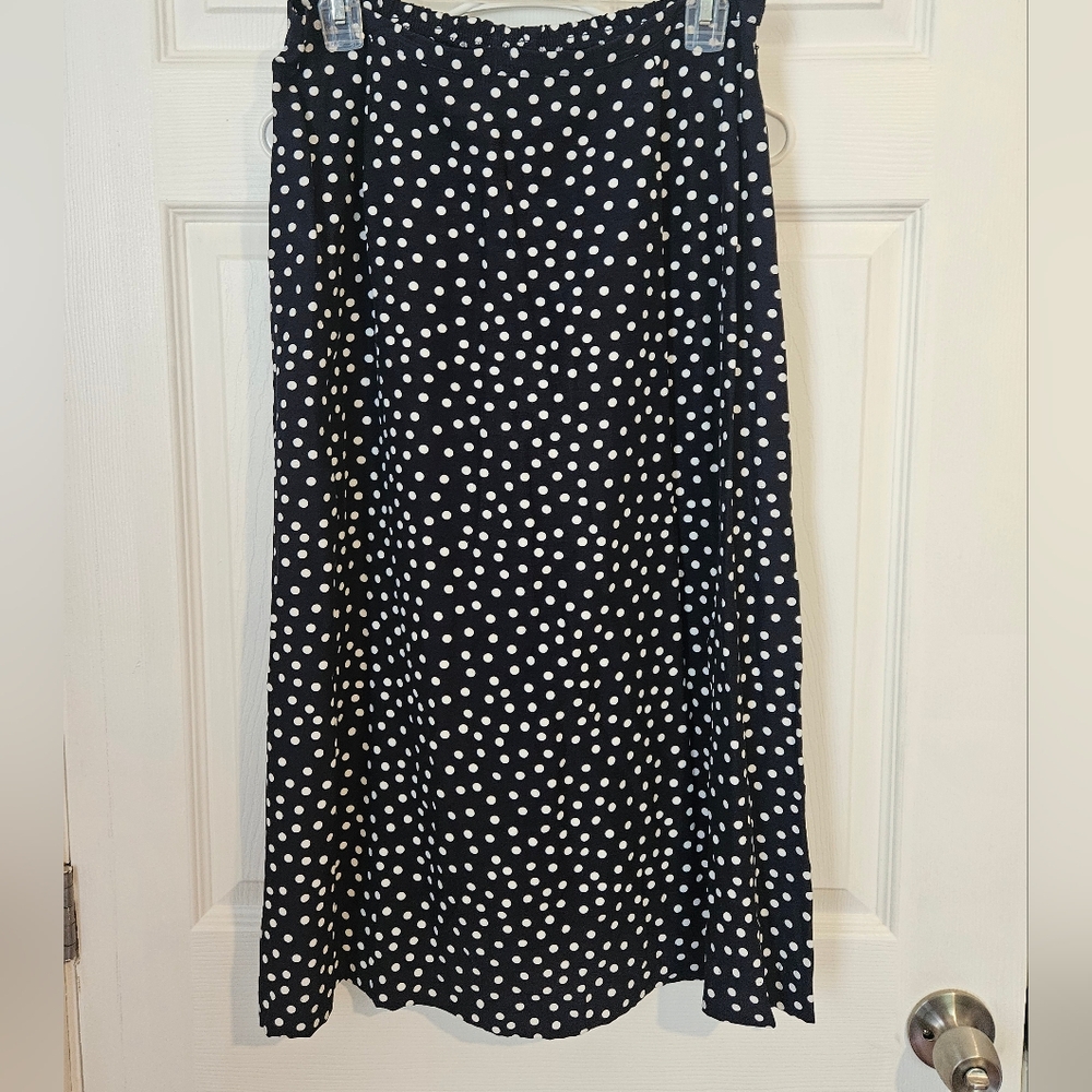 Southern Lady 16P Rayon blend dark navy polkadot skirt